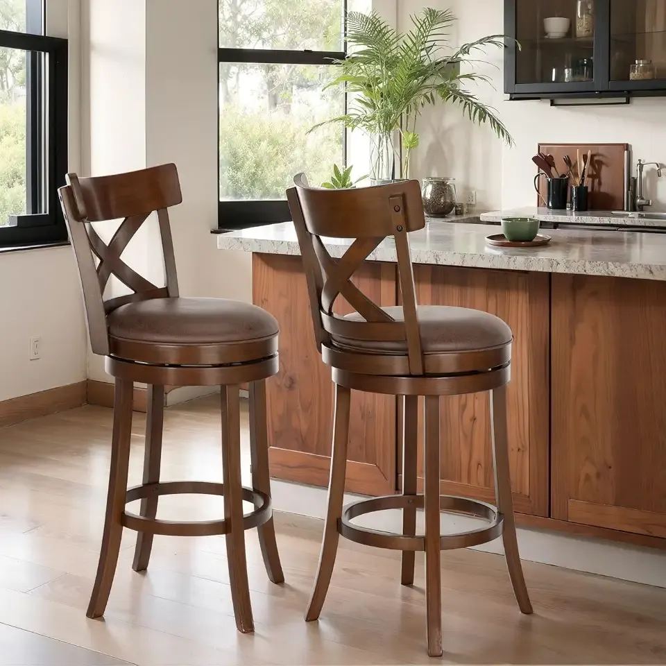 Sophia & William 30 Inch Swivel Bar Stools Set of 2, Bar Height Barstools