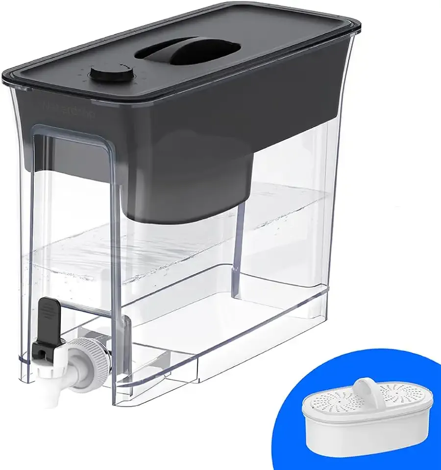 Waterdrop WFD-40L-L Water Filter Dispenser, 35-Cup Large Capacity, Black