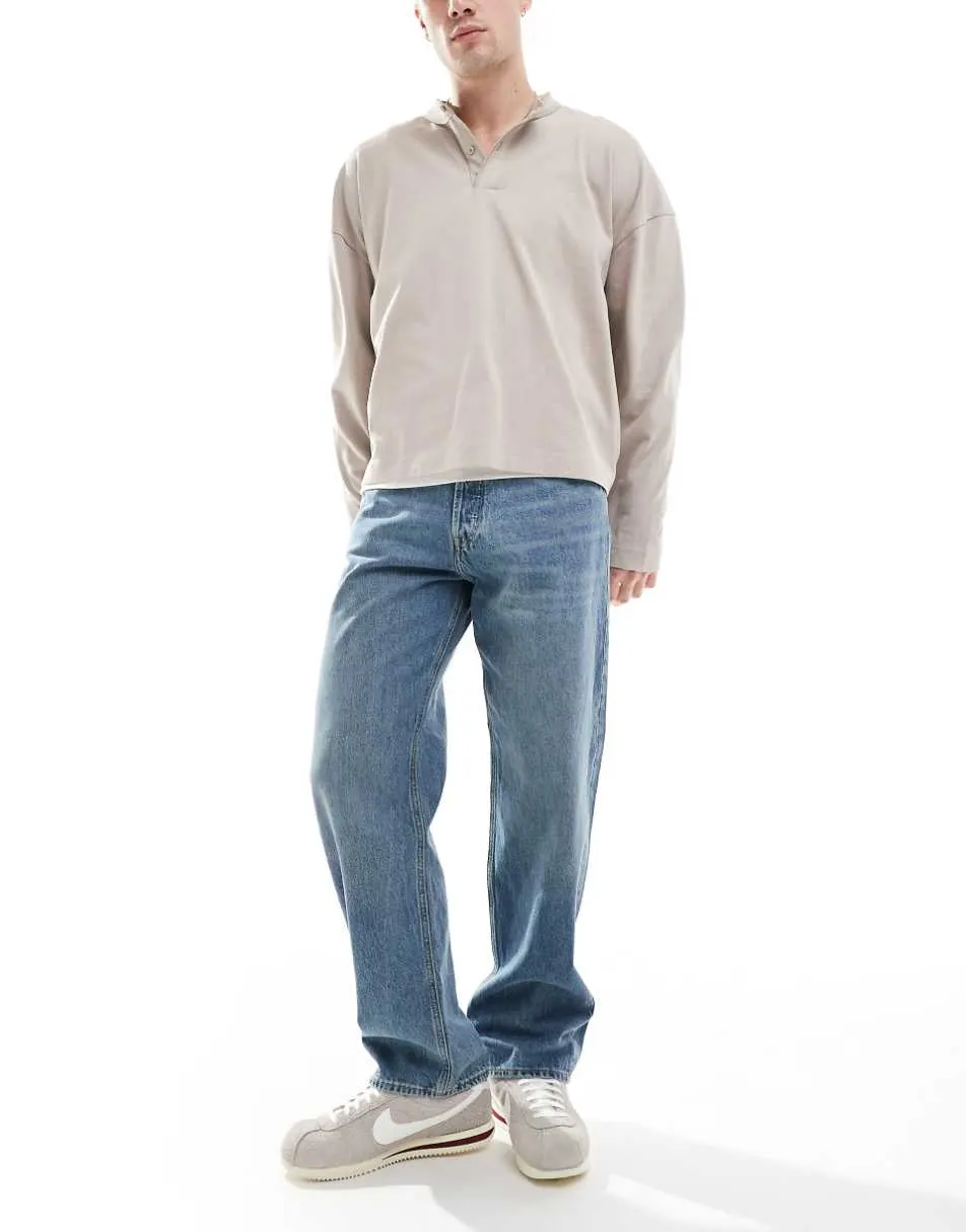 Jack & Jones Eddie loose jeans in mid blue vintage wash