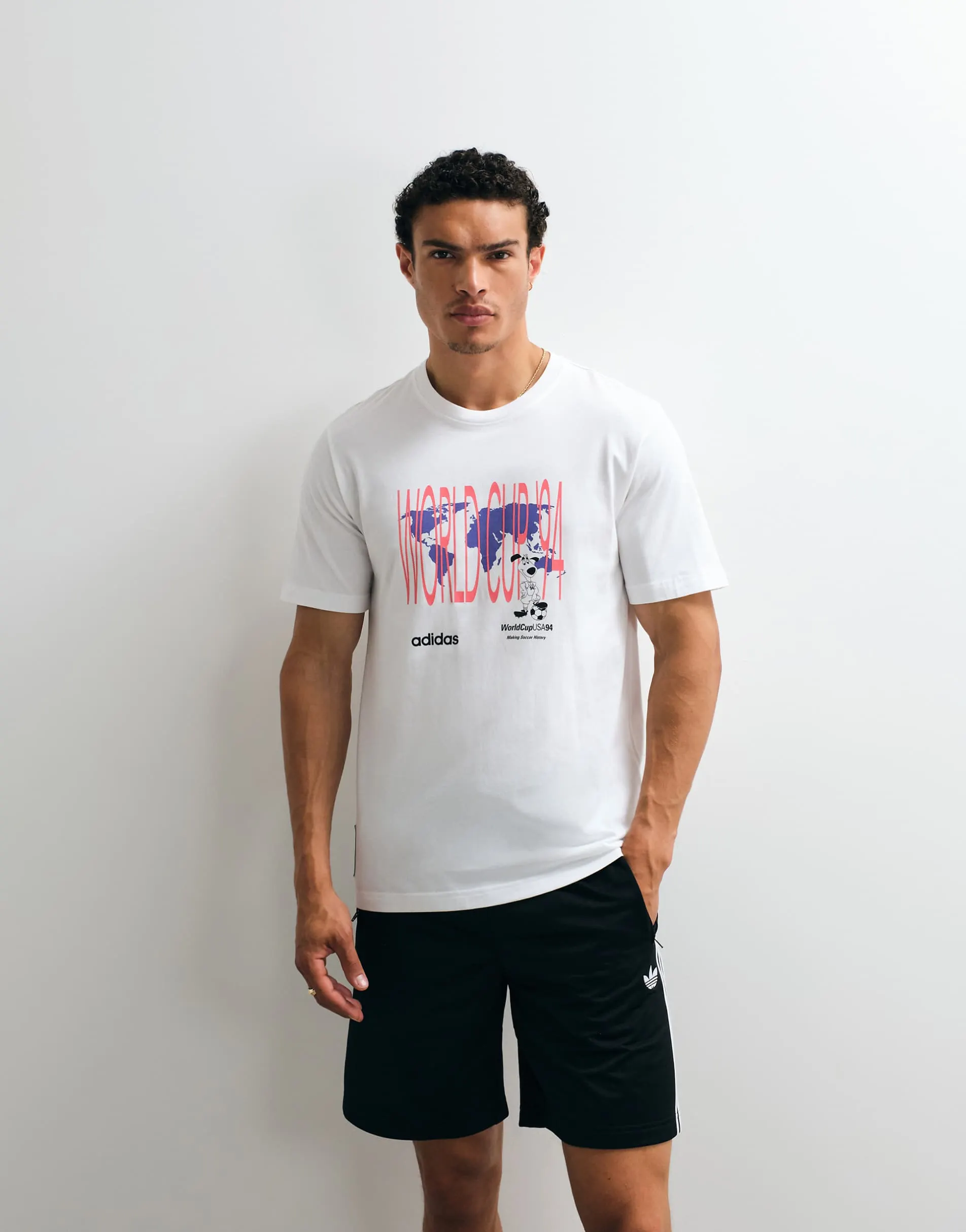 adidas Originals World Cup 94 text chest graphic in white