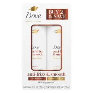 Dove Shampoo and Conditioner Anti-Frizz & Smooth 12 Fl Oz