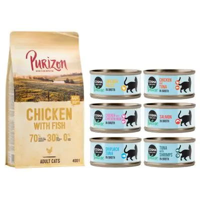 Offre découverte Purizon, 400 g + lot mixte Cosma Nature, 6 x 70 g