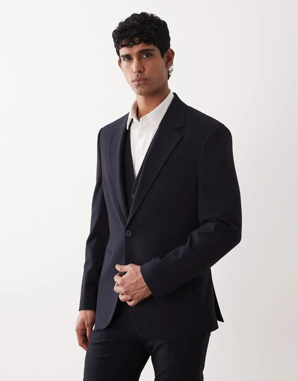 ASOS DESIGN slim suit blazer in navy