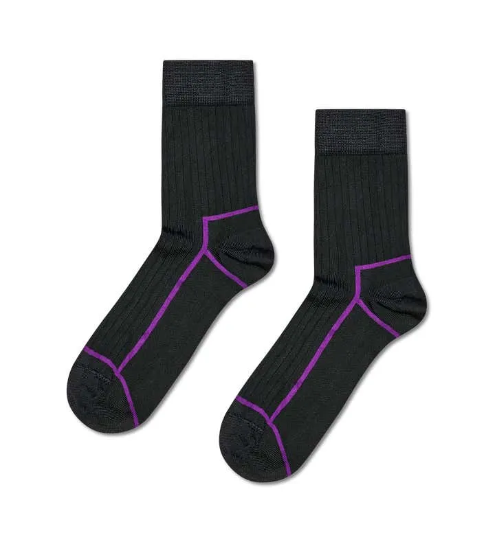 Contrast Stripe Short Crew Sock