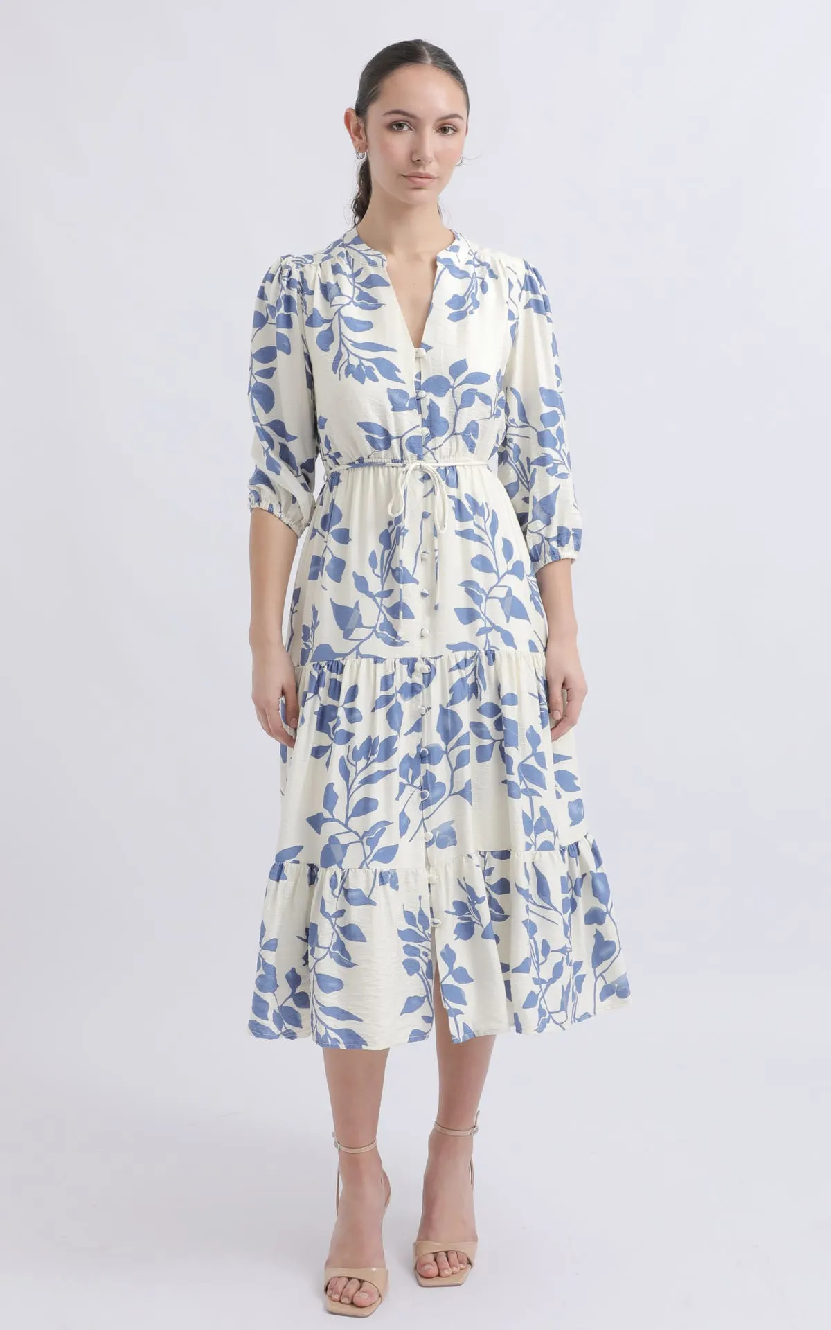 Voile Button Front Shirt Dress