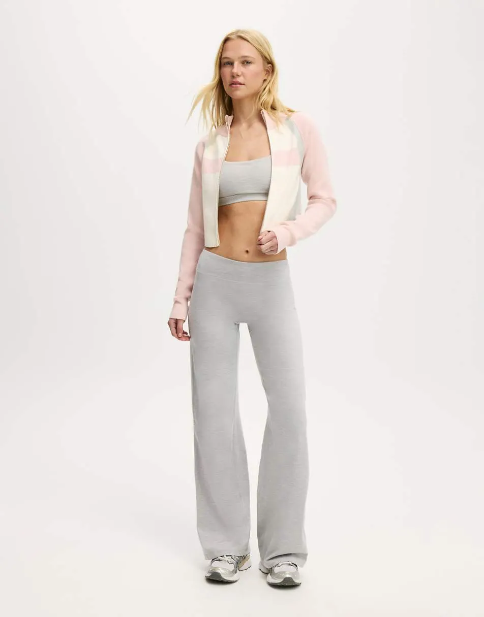 Cotton On Active spliced knit zip through in pink