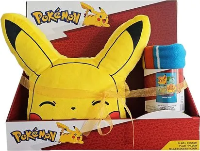 POKEMON BUNDLE COUSSIN 35x35+PLAID 100x140CM