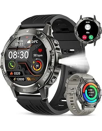 Smart Watch for Men Fitness Tracker: Smart Watches for Android Phones iPhone Bluetooth Waterproof Make Answer Call Digital Mens Watches Heart Rate Monitor Running Smartwatch Samsung Compatible