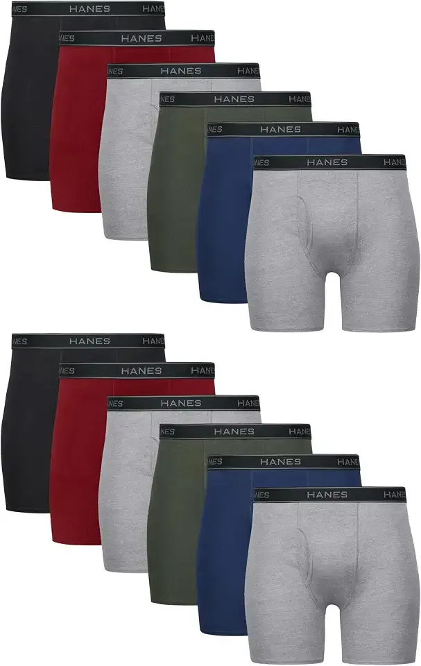 mens Underwear Boxer Briefs Pack, Cool & Breathable Cotton Moisture-wicking Underwear for Men, No Ride Up