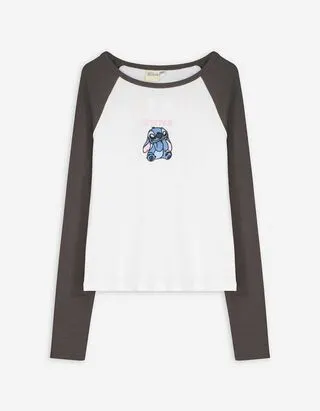 Maglia a manica lunga - Lilo e Stitch - bianco