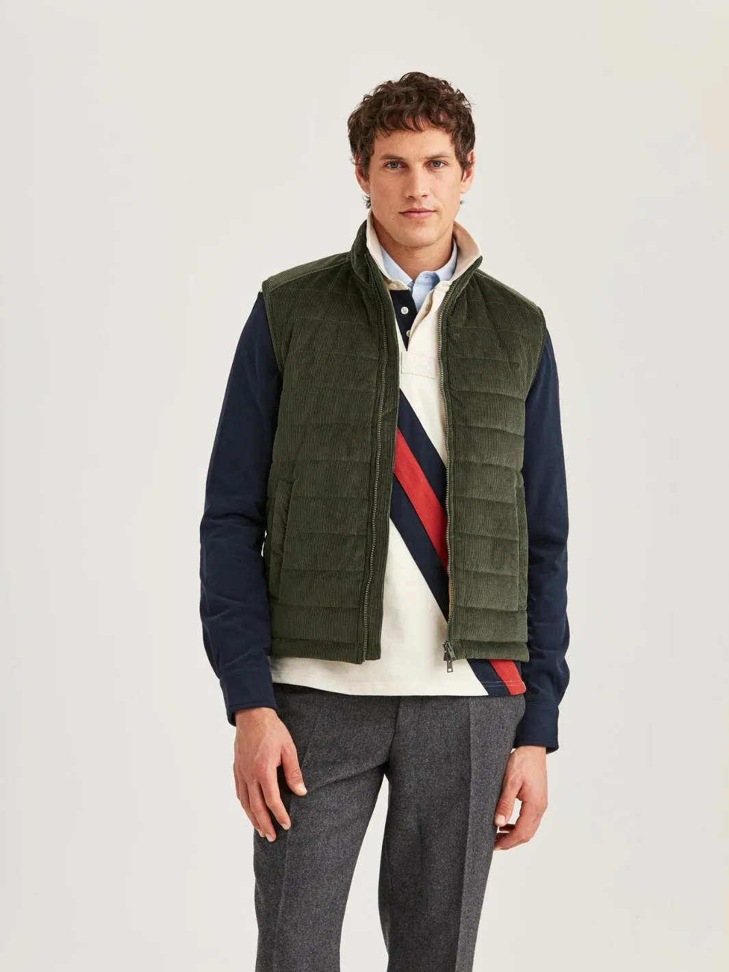 TED QUILTED CORD VEST