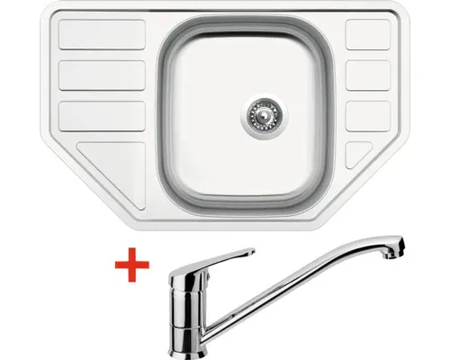 Nerezový dřez s baterií CORNO 770 480 x 770 mm + baterie PRONTO N93