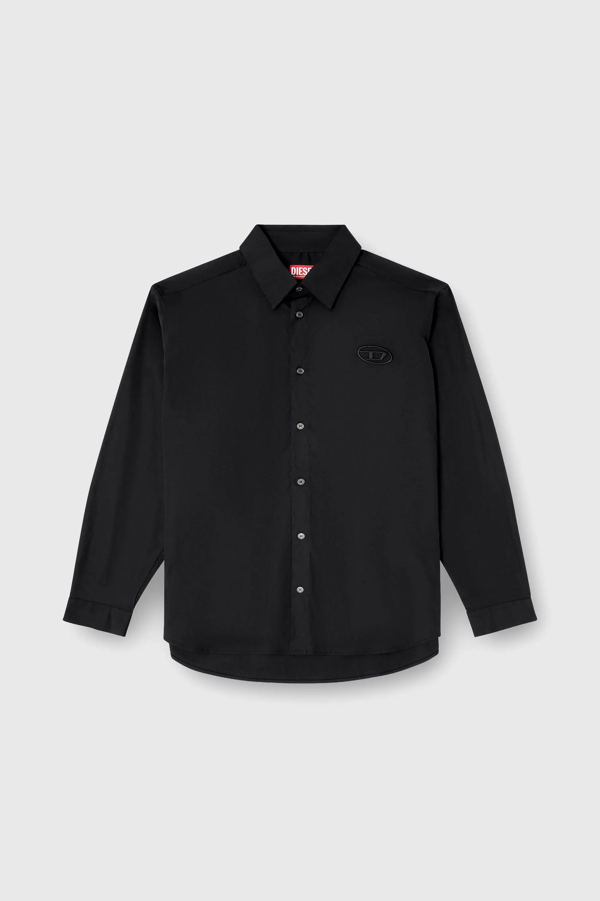 Stretch poplin shirt with embroidery