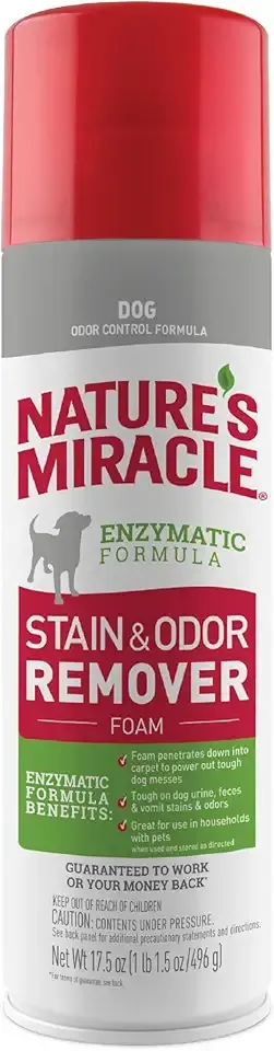 Nature's Miracle Stain & Odor Remover Foaming Aerosol For Dogs, 17.5 Oz (P-68340)