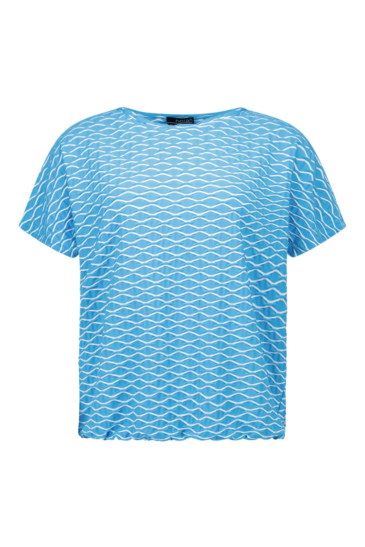 Aquakleurig shirt met structuur