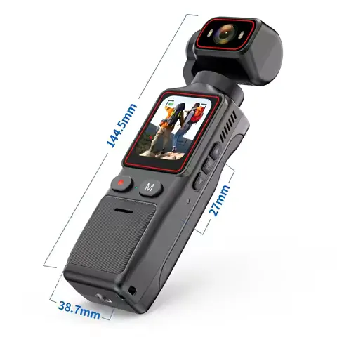 Mini 2.7K Action Camera 180° Rotate WiFi Pocket Vlog Camera 6 Hours Long Life EIS Anti Shake Sport Cam for Motorcycle Travel Recording