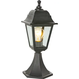 Baliza de jardín exterior E27 Sima 40.5 cm negro resistencia IP44
