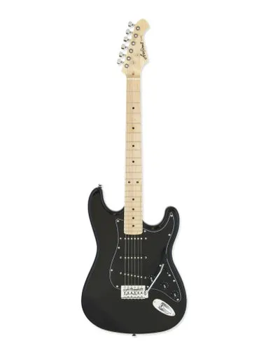 ARIA STG-003SPLMBK ST-SYLE ELECTRIC GUITAR - MN - BLACK WITH LOADED BLACK PICKGUARD
