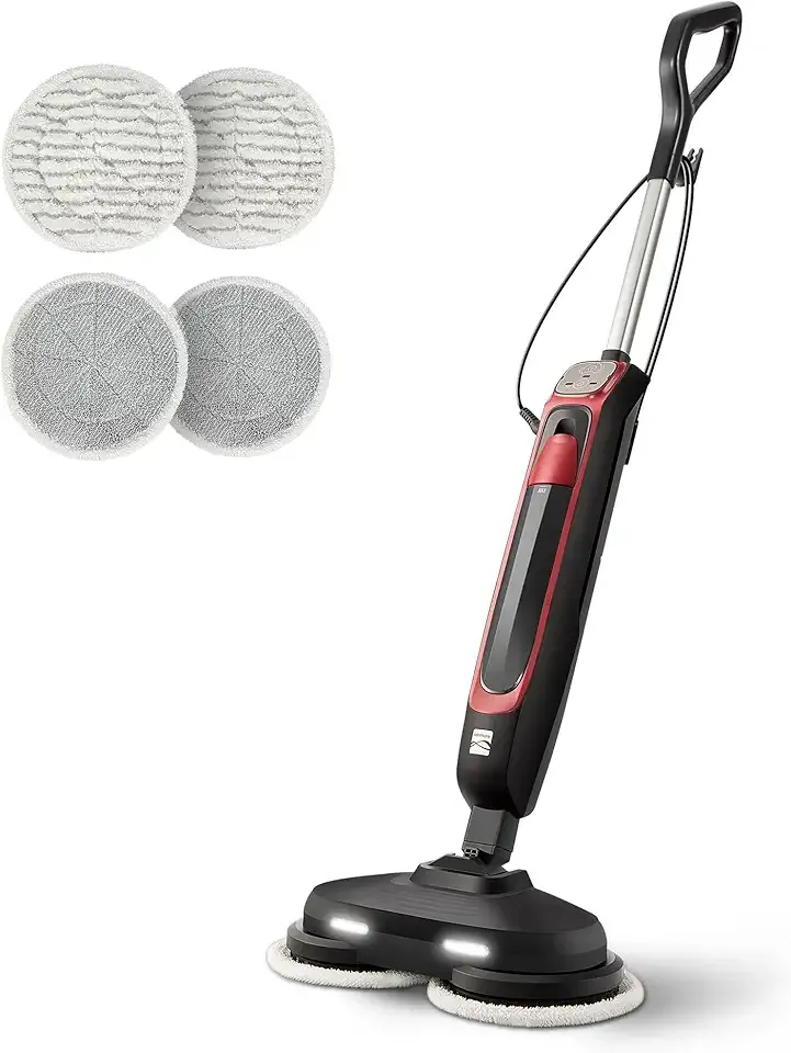 Kenmore SM2070 S300 Series Steam Spin Mop for Scrubbing and Sanitizing | 2 Modes, XL Water Tank, Swivel Steering, LED Headlights, Powerful Corded Steam Cleaner for Floor Cleaning, Hardwood and Tile