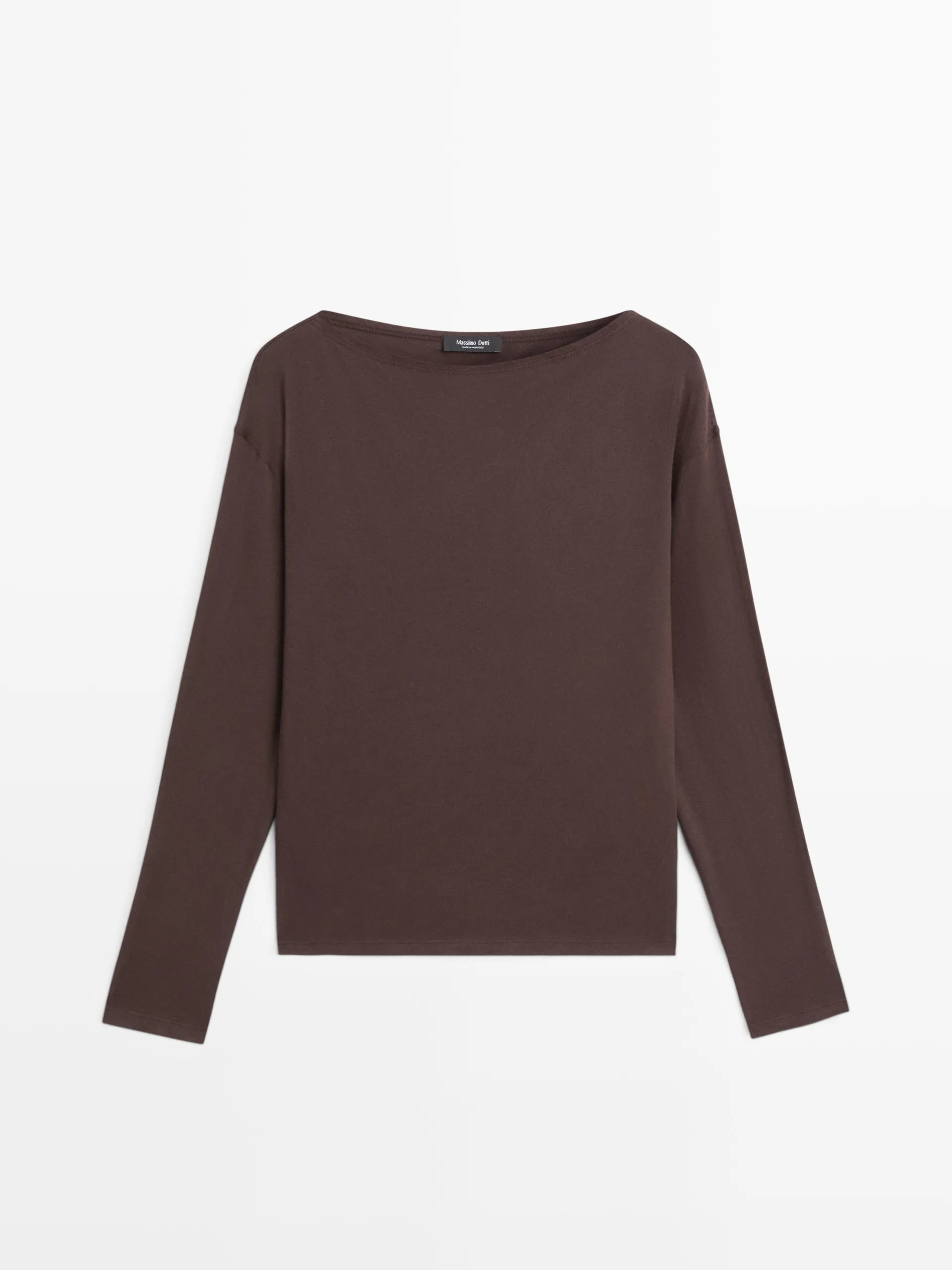 100% katoenen T-shirt met boothals