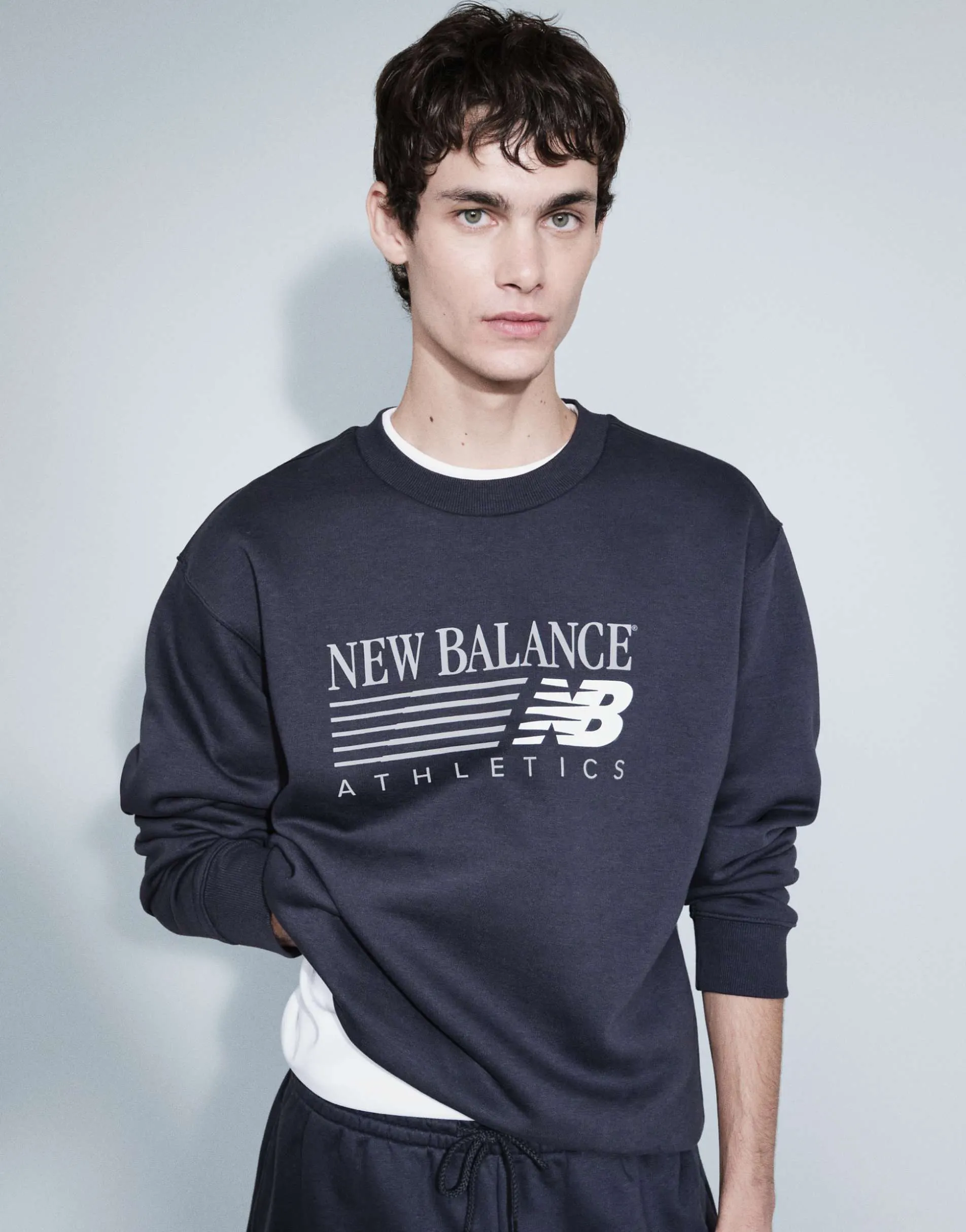 New Balance reimagined graphic fleece sweatshirt in black