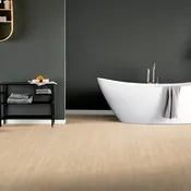 Sol stratifié à clipser AC5 Ep.8 mm beige effet bois ECANAT - L.129,2 x l.19,3 cm