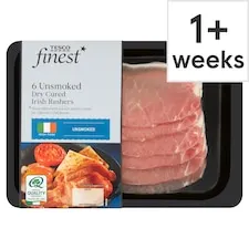 Tesco Finest Unsmoked Dry Cured Irish Rashers 240G