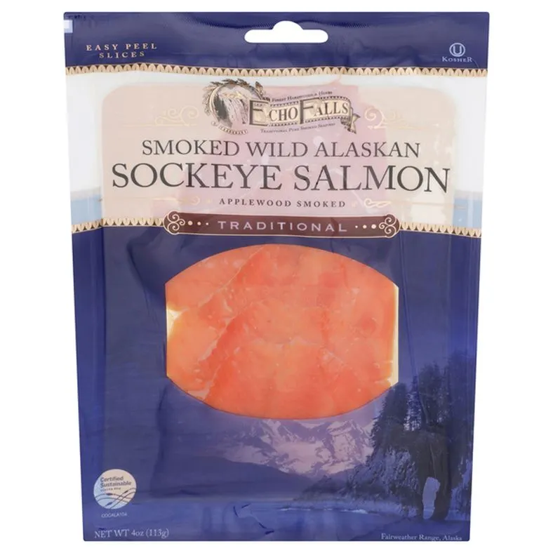 Echo Falls Salmon, Sockeye, Wild Alaskan, Smoked, Traditional