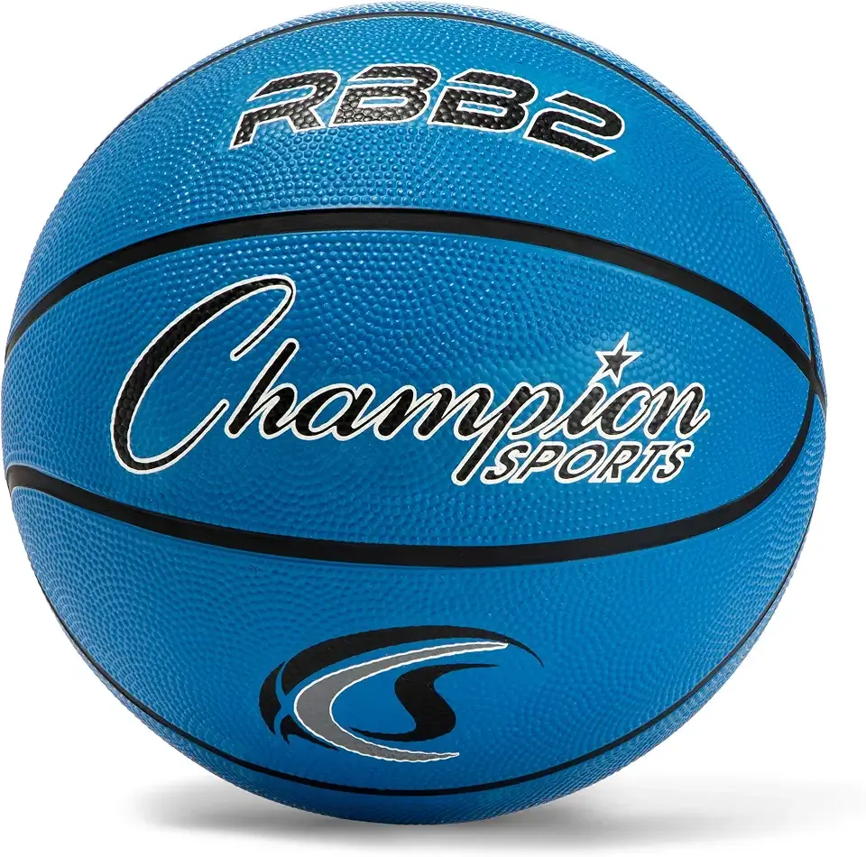Champion Sports Rubber Basketballs – Durable Indoor & Outdoor Training & Recreational Game Balls, Multiple Sizes & Colors