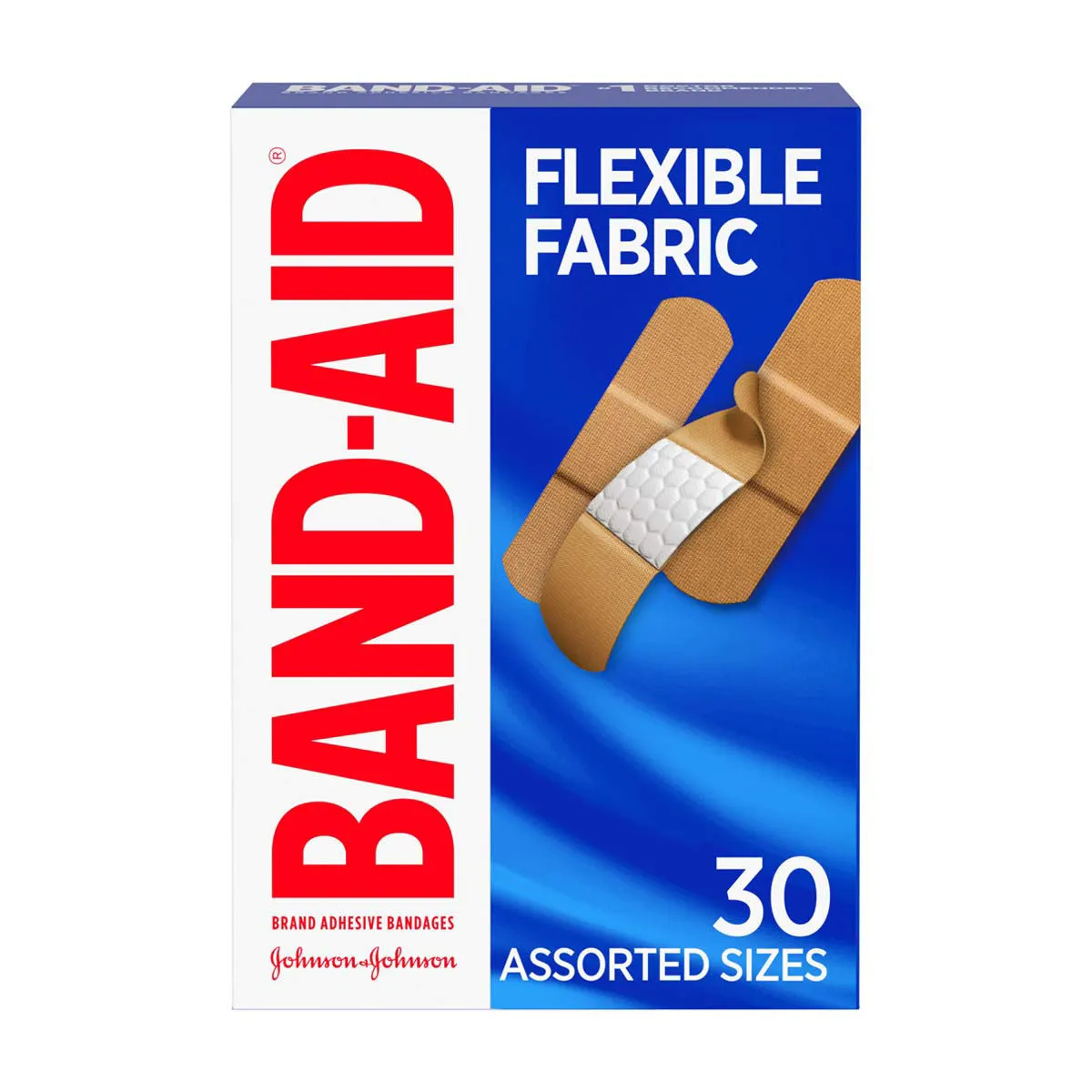 Band-Aid Brand Flexible Fabric Adhesive Bandages, Assorted Sizes, 30 ct