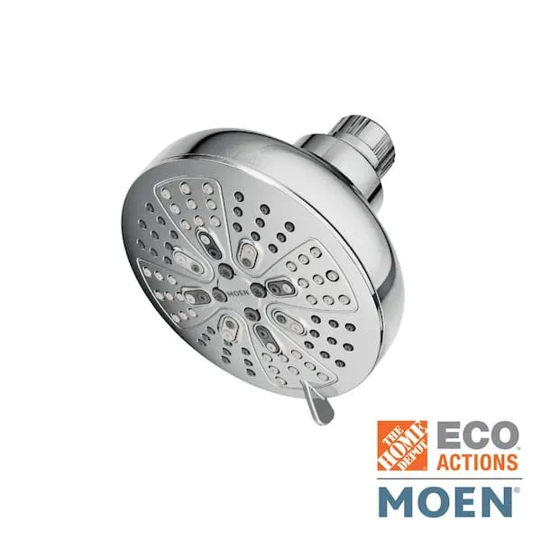 MOEN Hydro Energetix 8-​Spray Patterns with 1.​75 GPM 4.​75 in.​ Single Wall Mount Fixed Shower Head in Chrome