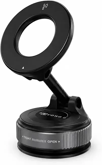 Car Phone Holder, Car Phone Mount, Magnetic Phone Holder, 360° Adjustable Mount, Strong Suction Cup, Magsafe Compatible, [Easy Twist and Lock Mount]