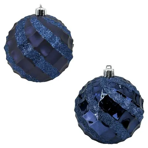 Enchanted Forest® 98mm Dark Blue Rhombus Shatterproof Ornaments - 2 Pack