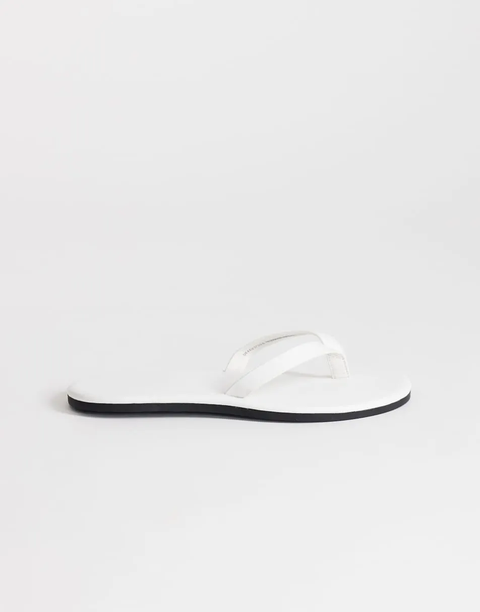 Topshop Sky real leather toe thong sandal in white
