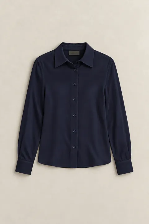 Klassisk silkebluse med regular fit passform