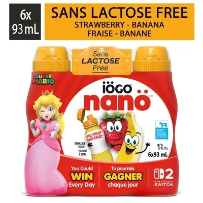 Nanö Drinkable Strawberry-Banana Lactose-Free Yogurt 1%
