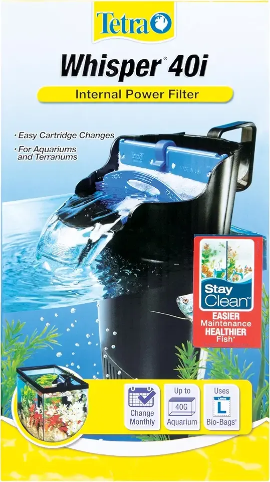 Tetra Whisper Internal Filter 20 To 40 Gallons, For Aquariums, In-Tank Filtration With Air Pump