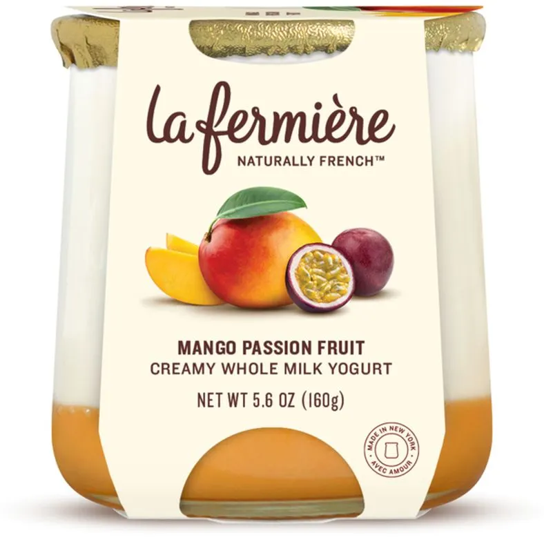 La Fermière Yogurt Creamy French Yogurt, Mango Passion Fruit