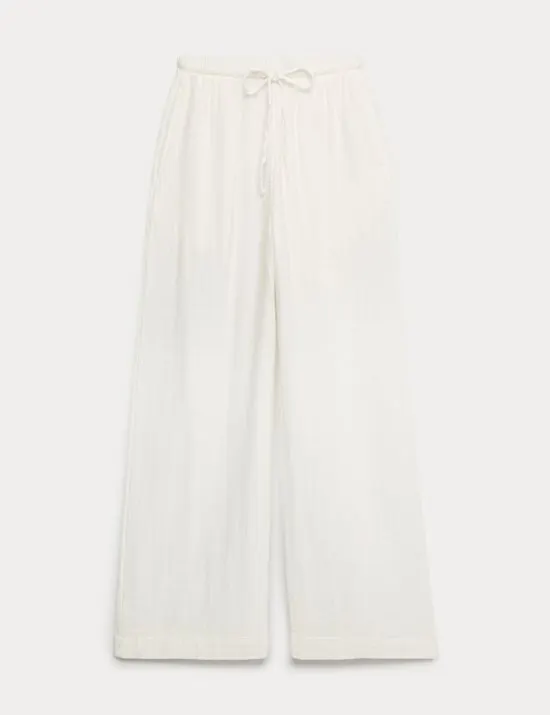 Strandhosen mit Kordelzug aus reiner Baumwolle