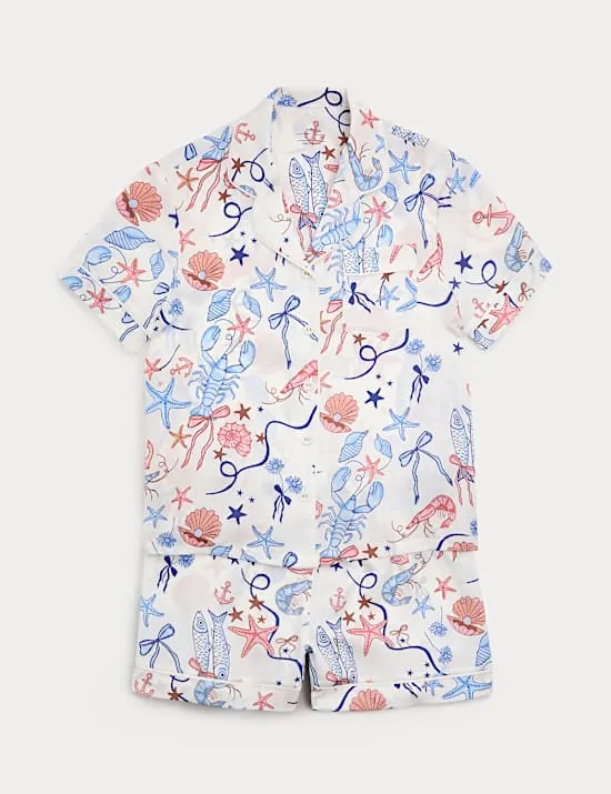 Satin Shell Short Pyjamas (6-16 Yrs)