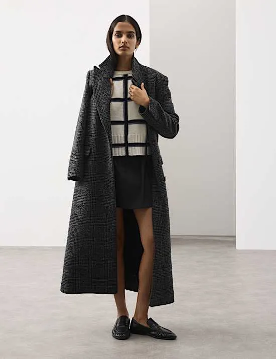 Pure Merino Wool Checked Jumper