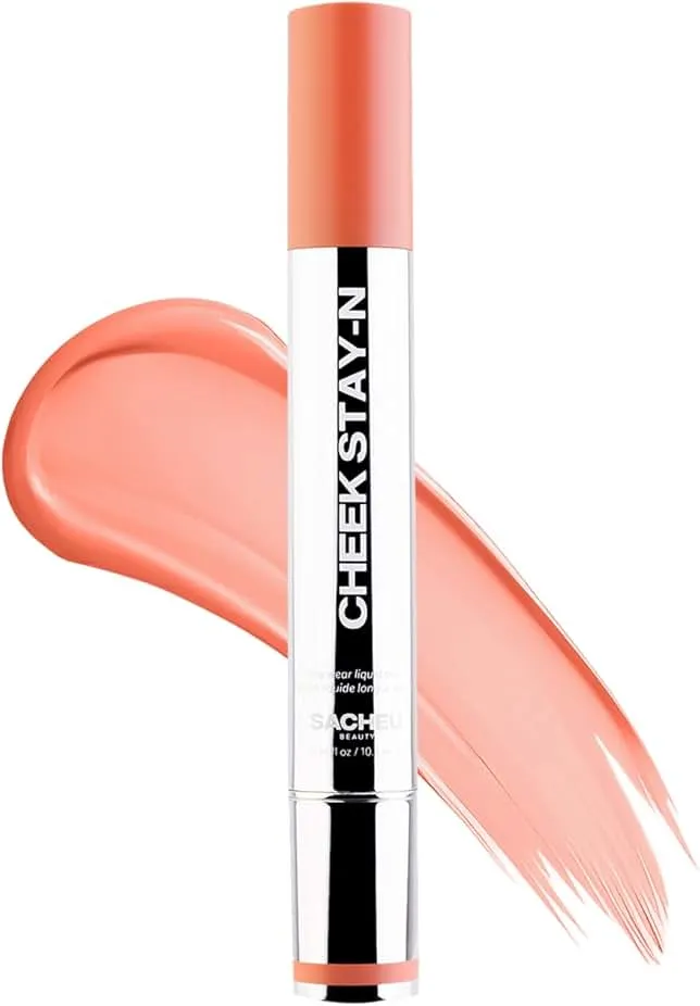Sacheu Cheek STAY-N Liquid Blush for Cheeks — High Pigment, Buildable, Lightweight Cream Blush for Dewy & Radiant Flushed Cheeks — Long-lasting & Cruelty Free, I'm Playful