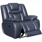 Apex Navy Leather Power Recliner with Power Headrest