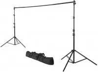 Foto-Hintergrundsystem 158-295cm für Studio und unterwegs schwarz