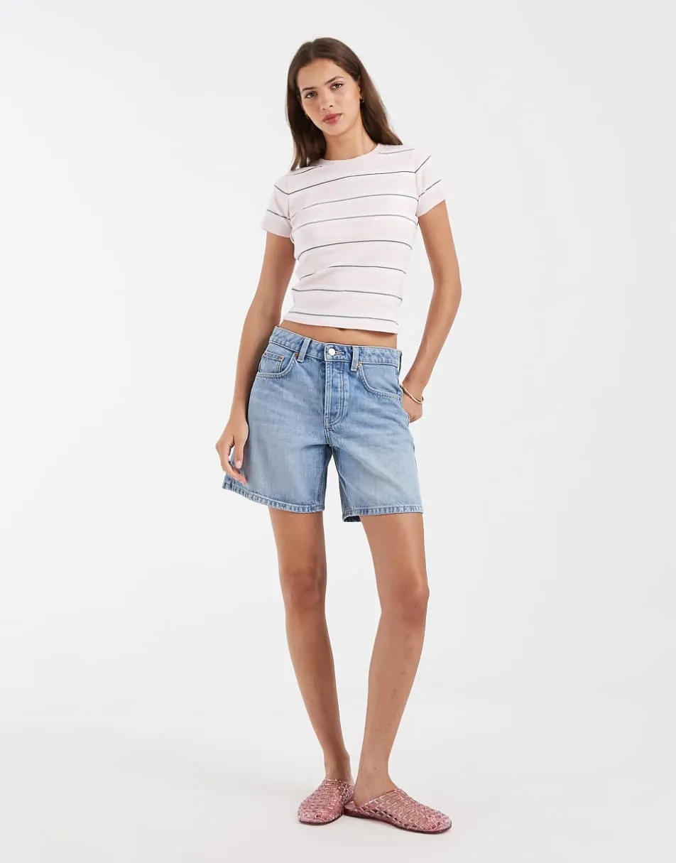 Hollister ribbed baby tee in pink