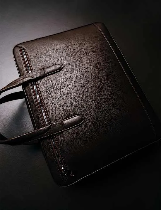 Leather Pebble Grain Laptop Bag