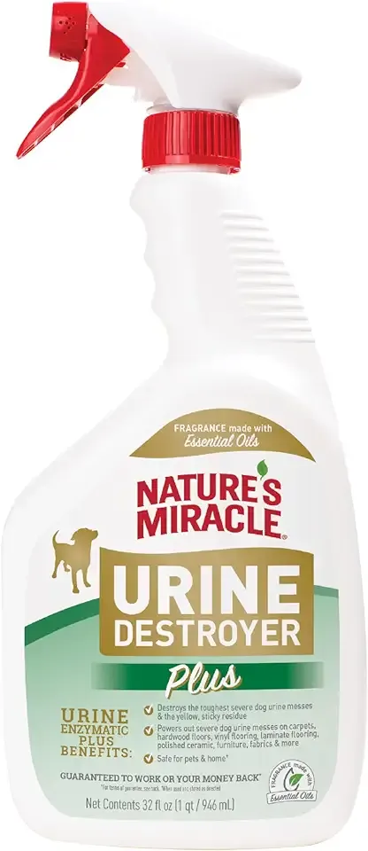 Nature’s Miracle Urine Destroyer Plus Dog, 32 Ounces, Enzymatic Formula, Ready-to-Use