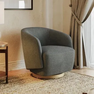 Henredon Murphy Swivel Boucle Chair, Gray
