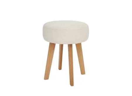 Poef Gimli Ø35cm - stof - wit