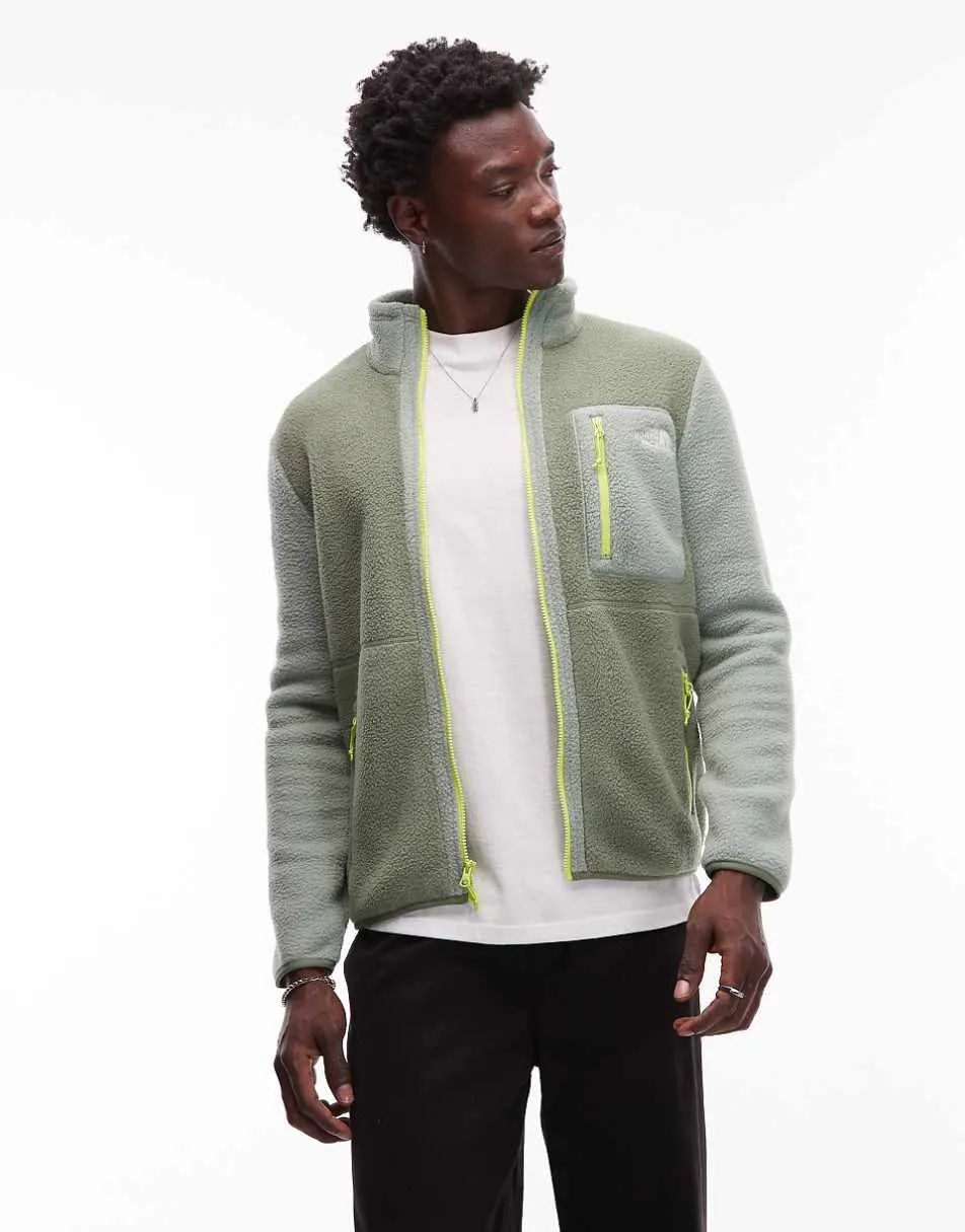 The North Face Yumiori full zip colourblock fleece in light green